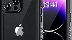 Lanhiem iPhone 14 Pro Case, IP68 Waterproof Dustproof Case with Built-in Screen Protector, Rugged Full Body Shockproof Phone Cover for iPhone 14 Pro, 6.1 inch (Black)