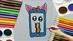 How To Draw A Cell Phone | Step By Step Drawing | Easy Art Tutorial For Kids
