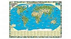 Animals of the World Laminated Map - 100 x 70 cm