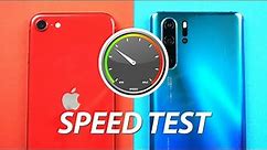 iPhone SE 2020 vs Huawei P30 Pro Speed Test - DESTROYED! 😱🔥
