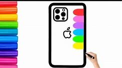 iPHONE EASY DRAWING STEP BY STEP | HOW TO DRAW iPHONE | PAINTING AND COLORING FOR KIDS AND TODDLERS