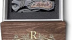 Krezy Case Engraved Pocket Knife For Men, Custom Knife For Gift, Personalized Knife With Wooden Box, Folding Knife For Men, Pocket Knife