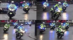 Metropolitan Police bikes responding in Large Convoy - 21 BIKES!