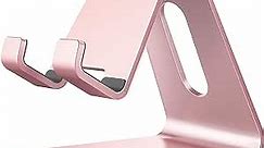 CreaDream Cell Phone Stand, Cradle, Holder, Aluminum Desktop Stand Compatible with Switch, All Smart Phone, iPhone 15 14 13 12 Pro Max Plus Mini Xr X Se 8 SE -Rose Gold