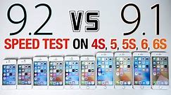 iOS 9.2 vs iOS 9.1 Speed Test on iPhone 6S, 6, 5S, 5 & 4S - iOS 9.2 Faster?