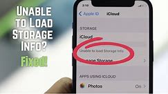 How to Fix iCloud Unable to load Storage info iPhone [Storage Stuck]