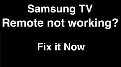 Samsung Remote Control not working - Fix it Now