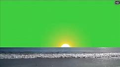 Beautiful Morning Beach with Sunrise Green Screen Background Effect HD Footage