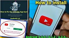 How to Install YouTube on Android 4.4.4/ 4.1.2 || YouTube Not showing on playstore