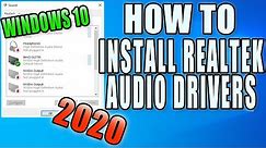 How To Install Realtek HD Audio Drivers In Windows 10 PC Tutorial | Fix Audio Issues