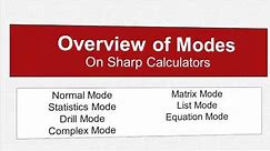 Guide to Modes on Sharp Scientific Calculators