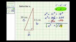 Example: Determine the Length of the Leg of a Right Triangle