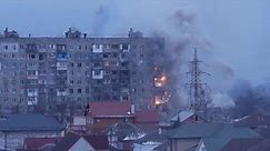 Video shows Russian tank firing on an apartment building in Ukraine