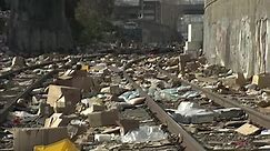 Thousands of looted packages line LA train tracks