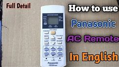 how to use Panasonic inverter Ac remote | Panasonic ac remote demo