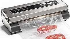 Mesliese Vacuum Sealer Machine Powerful 90Kpa Precision 6-in-1 Compact Food Preservation System with Cutter, 2 Bag Rolls & 5 Pre-cut Bags, Widened 12mm Sealing Strip, Dry&Moist Modes (Silver)