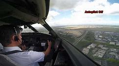 Cockpit View: Extreme Crosswind Landing in Paris.