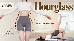 10min Hourglass figure workout⏳| Flat stomach & Fix Hip Dips | Runway Model Body