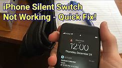 iPhone Silent Switch Not Working - Quick Fix!