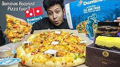 I ORDERED DOMINOS THE 4 CHEESE PIZZA WITH EVERY TOPPINGS!!! HEAVIEST LOADED PIZZA EVER