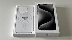 #192 iPhone 15 Pro White Titanium USB-C and Clear Case Unboxing Compared to 14 Pro Black
