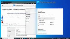 How to Install and Uninstall Languages in Windows 11/10