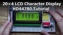LCD2004 20×4 LCD Character Display with HD44780 Tutorial (All Switches and LEDs, No Microcontroller)