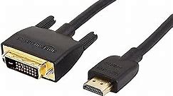 Amazon Basics HDMI A to DVI Adapter Cable, Bi-Directional 1080p, Gold Plated, Black, 10 Feet, 1-Pack
