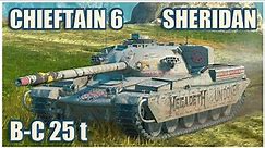 Chieftain Mk. 6, Sheridan & B-C 25 t • WoT Blitz Gameplay