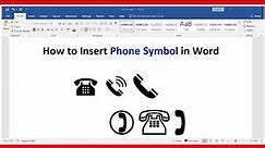 How to Insert Phone Symbol in Word (MS Word)