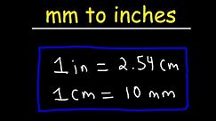 How To Convert mm to Inches