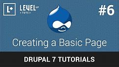 Drupal Tutorials #6 - Creating a Basic Page