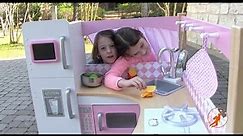Kidkraft Grand Gourmet Corner Kids Toy Kitchen - Unboxing,Review and Pretend Cooking