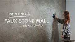 How I made this faux stone wall using just wall paints!