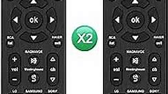 2 PCS Universal TV Remote Control Compatible with Insignia,for LG,for Samsung,for TCL,for Toshiba,for Hisense,for Philips,for Vizio,for Panasonic,for Sanyo TV and Other LCD LED 3D HDTV Series Smart TV