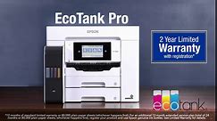 Epson EcoTank Pro ET-5800 Wireless Color All-in-One Supertank Printer with Scanner, Copier, Fax and Ethernet, White
