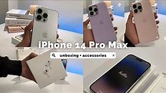 iPhone 14 Pro Max unboxing silver 512gb (aesthetic) + Airpods Pro 2, accessories & camera test