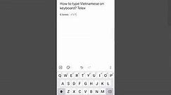 How to type Vietnamese on keyboard? Telex