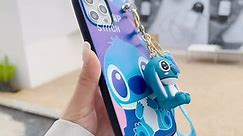 iFiLOVE for iPhone 14 Stitch Case, Girls Boys Women Kids Cute Cartoon Character with Charm Pendant Strap Slim Soft TPU Protective Case Cover for iPhone 14 (Pink)