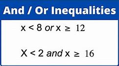 And/or Inequalities on a Number Line