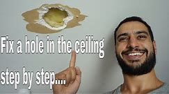 How to repair a hole in ceiling - drywall plasterboard