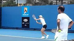 Justine Henin practice