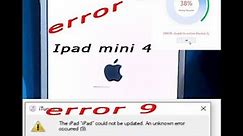 IPAD mini 4 restore error -2 and error 9 problem solve!
