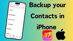How to Backup Contacts on iPhone | Back Contacts on iPhone | 2024