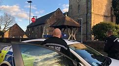 Police at the scene at St Laurence Church in Northfield (footage SnapperSK)