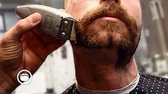 Handsome Guy Rocks Side Part & Mustache | Barber John Luftus