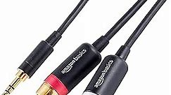 Amazon Basics 3.5mm to 2-Male RCA Adapter Audio Stereo Cable For Speaker, 25 Feet