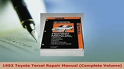 PDF  1992 Toyota Tercel Repair Manual Complete Volume PDF Full Ebook