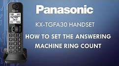 Panasonic - Telephones - Function - How to set the answer ring count. Models listed in Description.