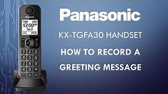Panasonic - Telephones - Function - How to record a greeting message. Models listed in Description.